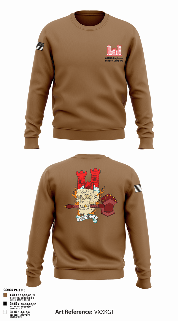 Crew Neck Sweatshirt, 642nd Engineer Support Company642ND Engineer Support Company, Army, Teamtime, Team time, sublimation, custom sports apparel, team uniforms, spirit wear, spiritwear, sports uniforms, custom shirts, team store, custom team store, fundraiser sports, apparel fundraiser