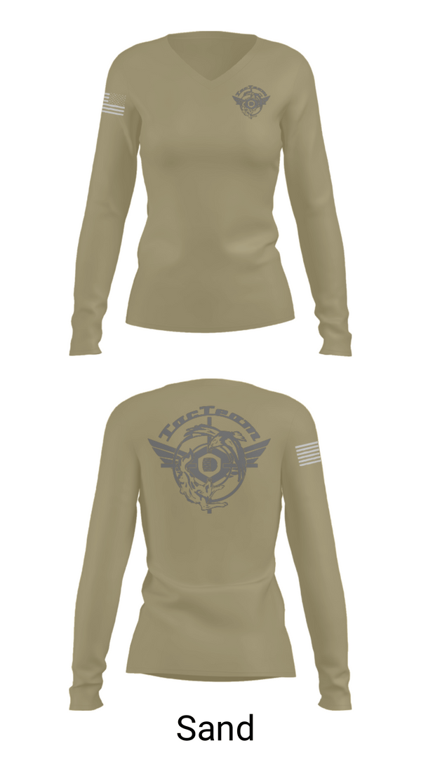 Womens Long Sleeve Vneck Shirt, TacTeam, Army, Teamtime, Team time, sublimation, custom sports apparel, team uniforms, spirit wear, spiritwear, sports uniforms, custom shirts, team store, custom team store, fundraiser sports, apparel fundraiser