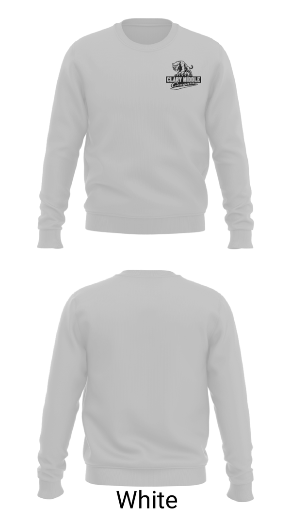 Crew Neck Sweatshirt, Clary Middle School Lacrosse, Men's Lacrosse, Teamtime, Team time, sublimation, custom sports apparel, team uniforms, spirit wear, spiritwear, sports uniforms, custom shirts, team store, custom team store, fundraiser sports, apparel fundraiser