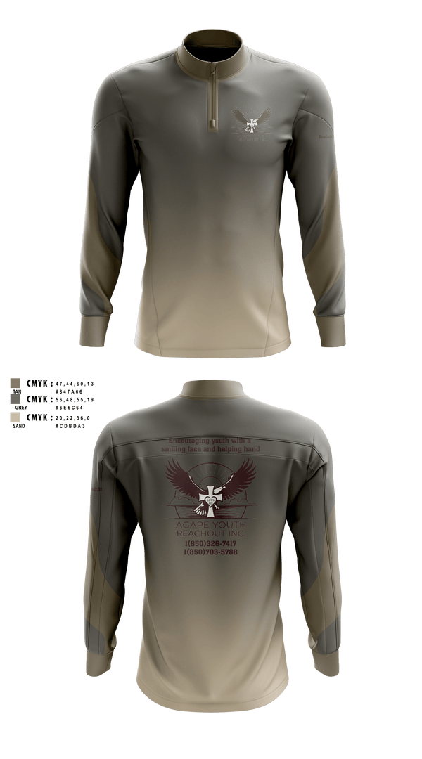 Quarter Zip Jacket, Agape Youth Reachout inc, , Teamtime, Team time, sublimation, custom sports apparel, team uniforms, spirit wear, spiritwear, sports uniforms, custom shirts, team store, custom team store, fundraiser sports, apparel fundraiser