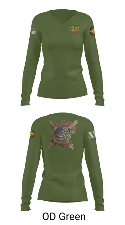 Archer Battery 2-2 FA 26774944 Women's Long Sleeve V-neck Shirt - 57