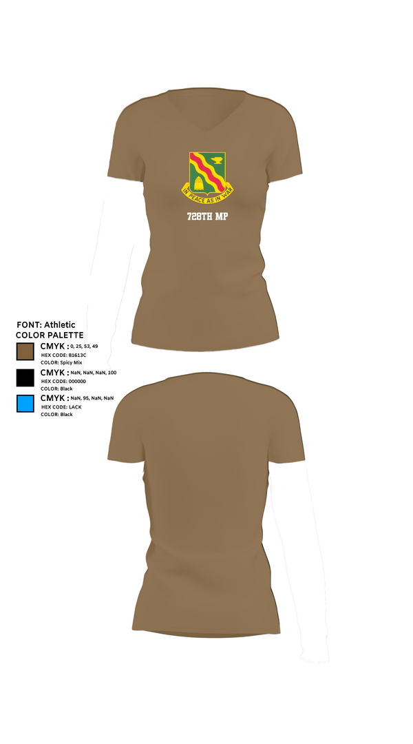 Womens Short Sleeve Vneck Shirt, 728th MP, Army, Teamtime, Team time, sublimation, custom sports apparel, team uniforms, spirit wear, spiritwear, sports uniforms, custom shirts, team store, custom team store, fundraiser sports, apparel fundraiser
