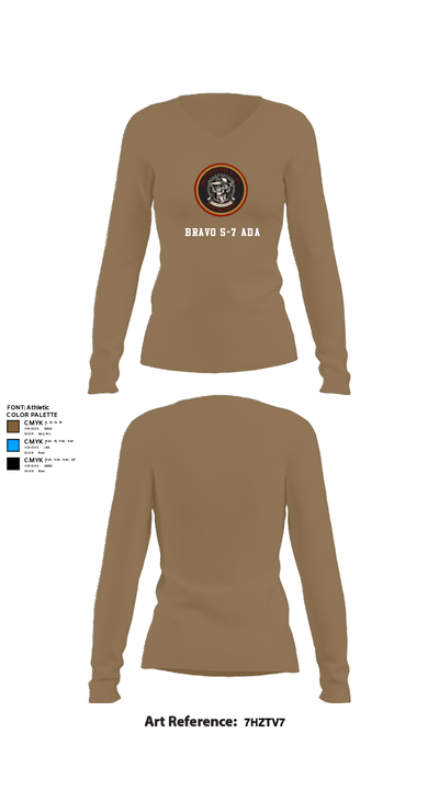 Bravo 5-7 ADA 95046611 Women's Long Sleeve V-neck Shirt - 2