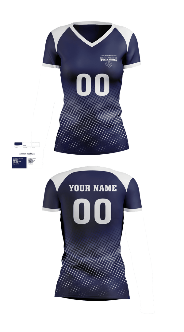 Womens Short Sleeve Vneck Shirt, Living Word Academy Volleyball, Women's Volleyball, Teamtime, Team time, sublimation, custom sports apparel, team uniforms, spirit wear, spiritwear, sports uniforms, custom shirts, team store, custom team store, fundraiser sports, apparel fundraiser