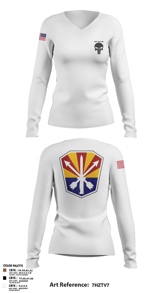 Women's Long Sleeve Vneck Shirt, HHC 153 CSSB, National Guard, Teamtime, Team time, sublimation, custom sports apparel, team uniforms, spirit wear, spiritwear, sports uniforms, custom shirts, team store, custom team store, fundraiser sports, apparel fundraiser