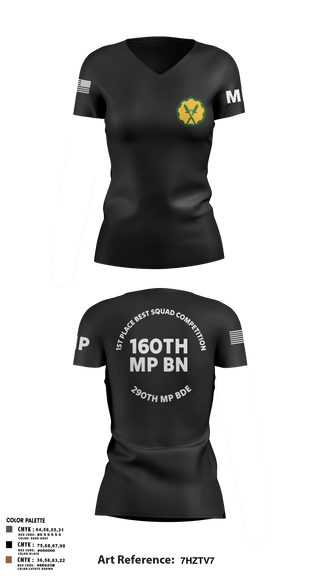 Womens Short Sleeve Vneck Shirt, 160th mp bn, Army, Teamtime, Team time, sublimation, custom sports apparel, team uniforms, spirit wear, spiritwear, sports uniforms, custom shirts, team store, custom team store, fundraiser sports, apparel fundraiser