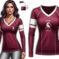 Bovina High School Football 56089228 Women's Long Sleeve V-neck Shirt - 2