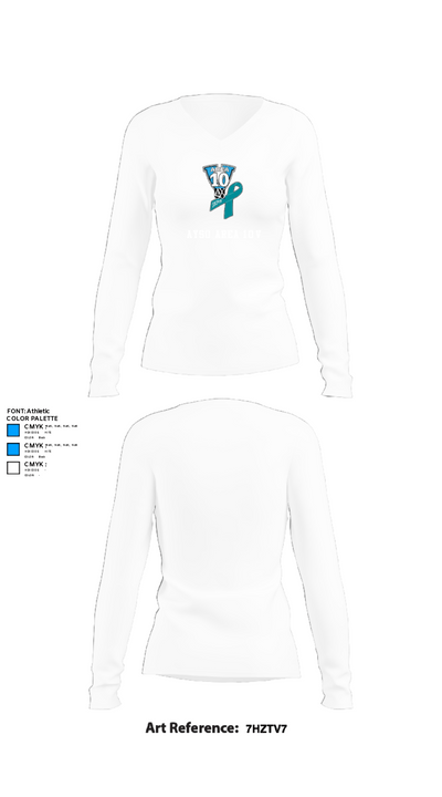 AYSO AREA 10V 37411197 Women's Long Sleeve V-neck Shirt - 15