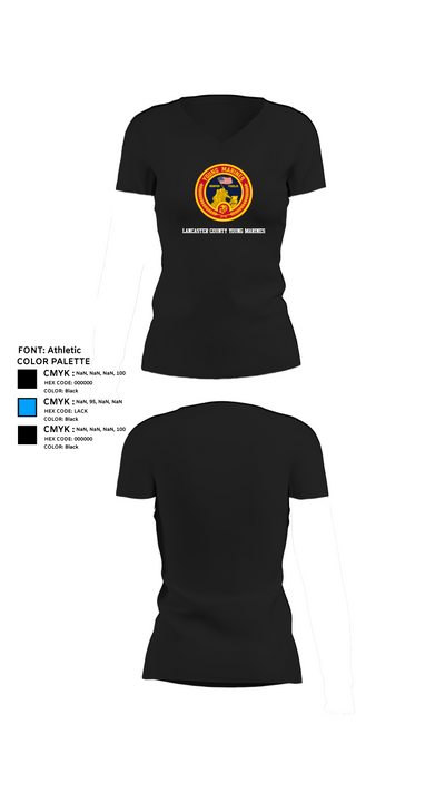Lancaster County Young Marines 89976049 Women's Short Sleeve V-neck Shirt - 24