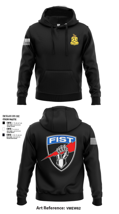 1-200 Infantry Hoodie - 1