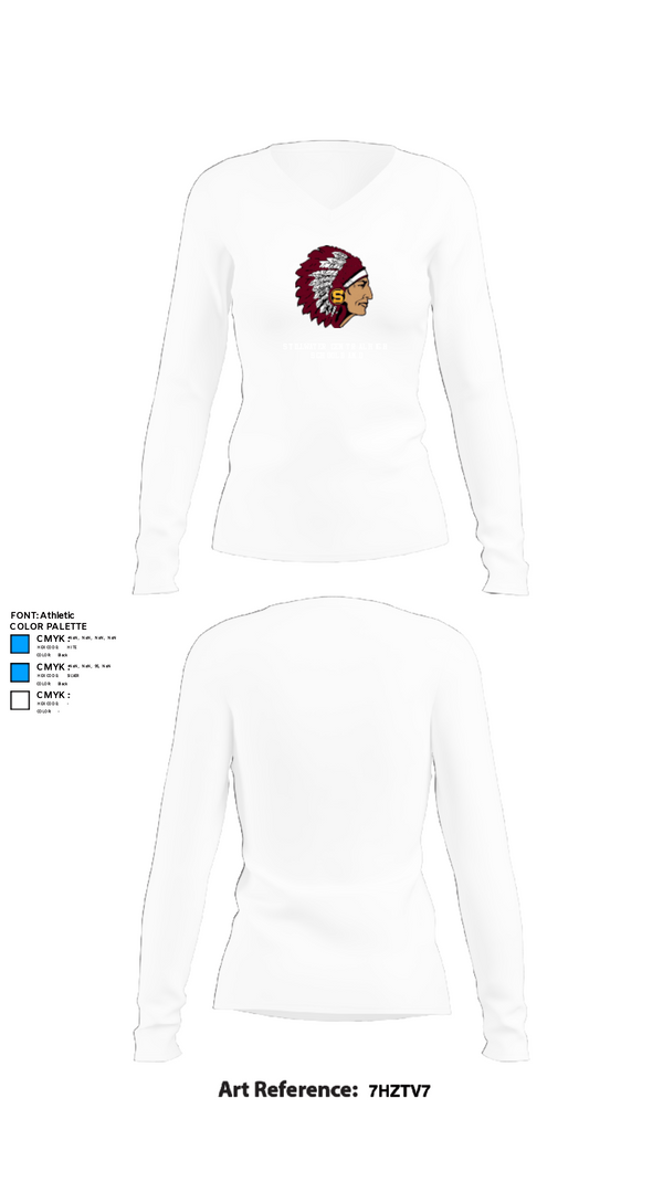 Womens Long Sleeve Vneck Shirt, Stillwater Central High School Band, Spirit Store, Teamtime, Team time, sublimation, custom sports apparel, team uniforms, spirit wear, spiritwear, sports uniforms, custom shirts, team store, custom team store, fundraiser sports, apparel fundraiser