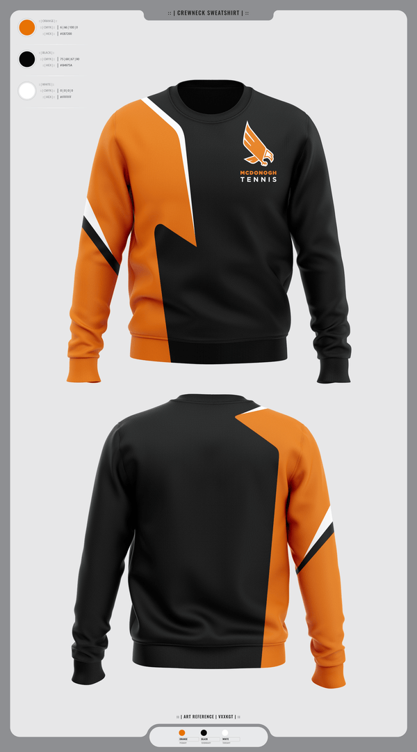 Crew Neck Sweatshirt, Mcdonogh Girls Tennis, Tennis, Teamtime, Team time, sublimation, custom sports apparel, team uniforms, spirit wear, spiritwear, sports uniforms, custom shirts, team store, custom team store, fundraiser sports, apparel fundraiser