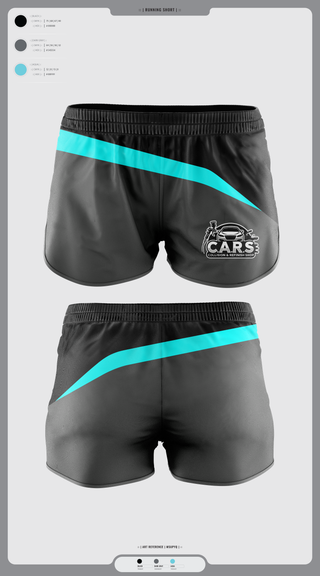 Womens Shorts, C.A.R.S, , Teamtime, Team time, sublimation, custom sports apparel, team uniforms, spirit wear, spiritwear, sports uniforms, custom shirts, team store, custom team store, fundraiser sports, apparel fundraiser