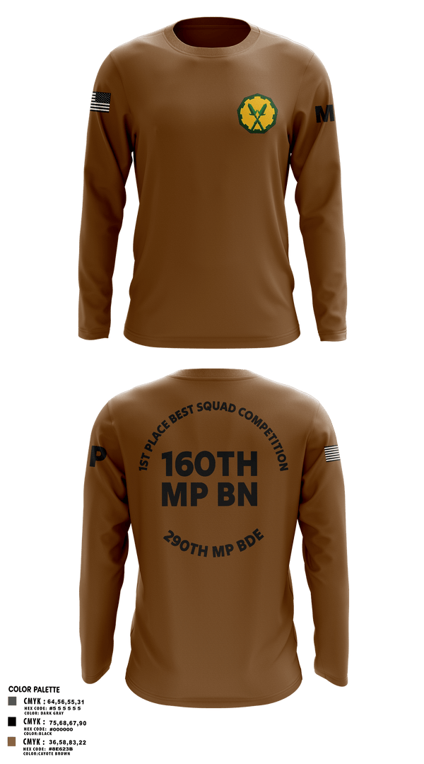 Long Sleeve Performance Shirt, 160th mp bn, Army, Teamtime, Team time, sublimation, custom sports apparel, team uniforms, spirit wear, spiritwear, sports uniforms, custom shirts, team store, custom team store, fundraiser sports, apparel fundraiser