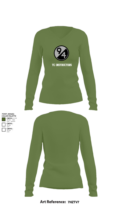 TC Instructors 58832529 Women's Long Sleeve V-neck Shirt - 42