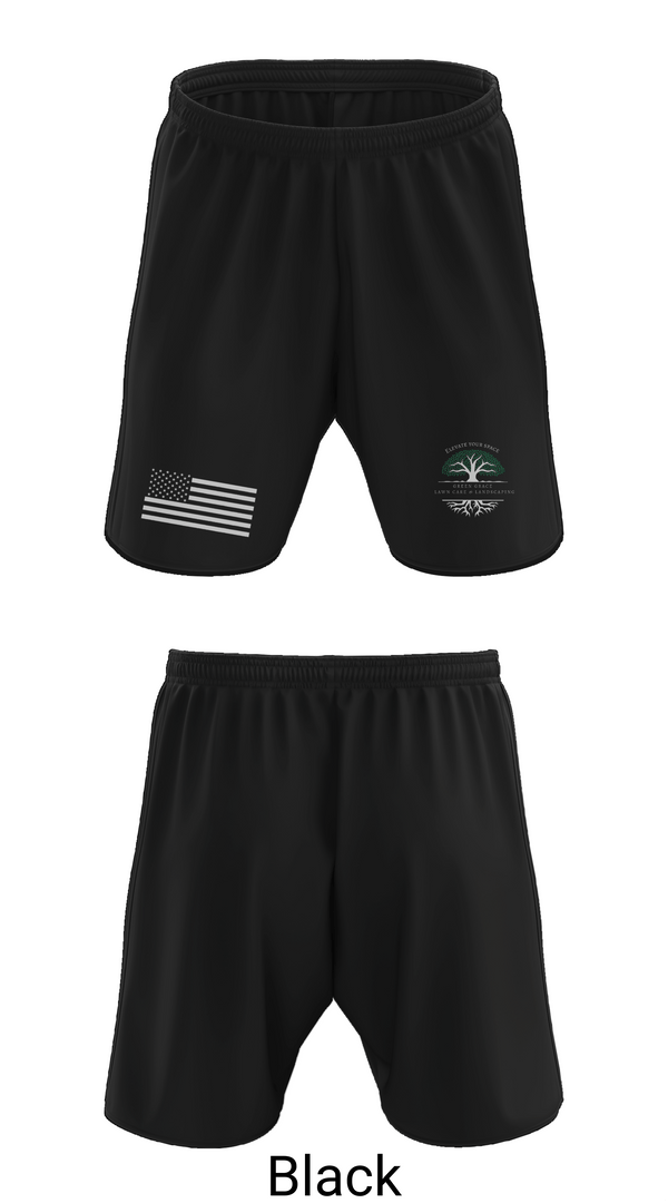Athletic Shorts With Pockets, Green Grace Lawn Care and Landscaping, , Teamtime, Team time, sublimation, custom sports apparel, team uniforms, spirit wear, spiritwear, sports uniforms, custom shirts, team store, custom team store, fundraiser sports, apparel fundraiser