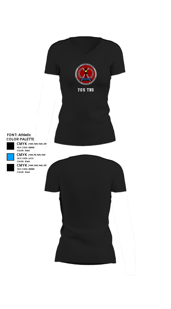 Women's Short Sleeve Vneck Shirt, 705 TRS, Air Force, Teamtime, Team time, sublimation, custom sports apparel, team uniforms, spirit wear, spiritwear, sports uniforms, custom shirts, team store, custom team store, fundraiser sports, apparel fundraiser