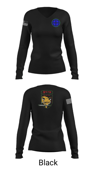 Womens Long Sleeve Vneck Shirt, A co 935th ASB 3rd Platoon, National Guard, Teamtime, Team time, sublimation, custom sports apparel, team uniforms, spirit wear, spiritwear, sports uniforms, custom shirts, team store, custom team store, fundraiser sports, apparel fundraiser