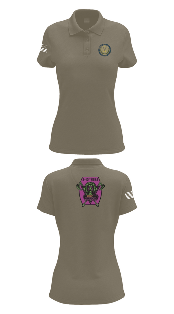 Women's Short Sleeve Performance Polo, 3-10 GSAB, Army, Teamtime, Team time, sublimation, custom sports apparel, team uniforms, spirit wear, spiritwear, sports uniforms, custom shirts, team store, custom team store, fundraiser sports, apparel fundraiser