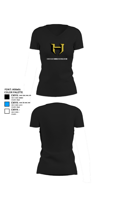 Hubbard Middle School Cheer 37740474 Women's Short Sleeve V-neck Shirt - 11