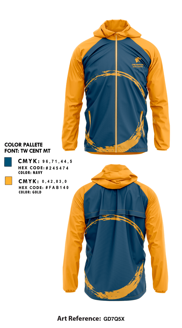 Windbreaker, Cheltenham High School Cross Country, Cross Country, Teamtime, Team time, sublimation, custom sports apparel, team uniforms, spirit wear, spiritwear, sports uniforms, custom shirts, team store, custom team store, fundraiser sports, apparel fundraiser