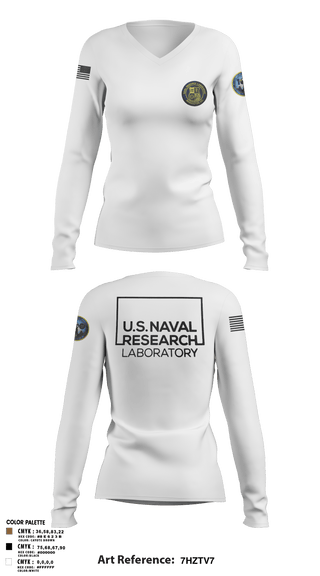 Women's Long Sleeve Vneck Shirt, Naval Research Laboratory, Navy, Teamtime, Team time, sublimation, custom sports apparel, team uniforms, spirit wear, spiritwear, sports uniforms, custom shirts, team store, custom team store, fundraiser sports, apparel fundraiser