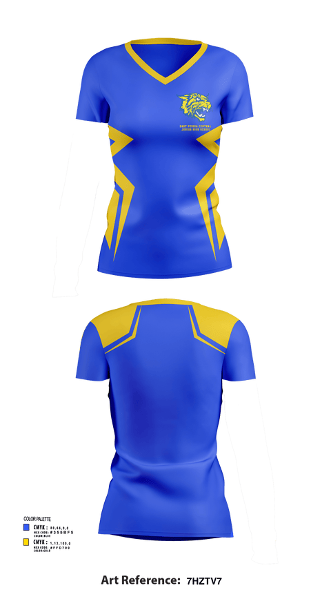 Womens Short Sleeve Vneck Shirt, East Peoria Central Junior High School, Spirit Store, Teamtime, Team time, sublimation, custom sports apparel, team uniforms, spirit wear, spiritwear, sports uniforms, custom shirts, team store, custom team store, fundraiser sports, apparel fundraiser