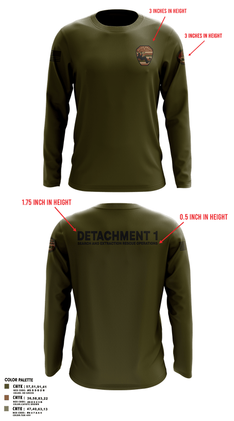 Long Sleeve Performance Shirt, Detachment 1, Air Force, Teamtime, Team time, sublimation, custom sports apparel, team uniforms, spirit wear, spiritwear, sports uniforms, custom shirts, team store, custom team store, fundraiser sports, apparel fundraiser