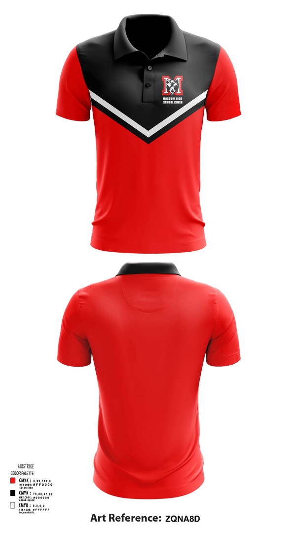 Short Sleeve Performance Polo, Moscow High School Cheer, Cheer, Teamtime, Team time, sublimation, custom sports apparel, team uniforms, spirit wear, spiritwear, sports uniforms, custom shirts, team store, custom team store, fundraiser sports, apparel fundraiser
