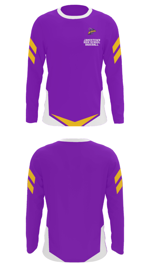 Long Sleeve Performance Shirt, Jamestown High School Baseball, Baseball, Teamtime, Team time, sublimation, custom sports apparel, team uniforms, spirit wear, spiritwear, sports uniforms, custom shirts, team store, custom team store, fundraiser sports, apparel fundraiser