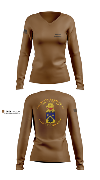 Womens Long Sleeve Vneck Shirt, HHT 102 CAV, , Teamtime, Team time, sublimation, custom sports apparel, team uniforms, spirit wear, spiritwear, sports uniforms, custom shirts, team store, custom team store, fundraiser sports, apparel fundraiser