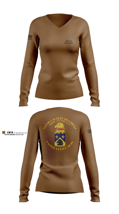 HHT 102 CAV 64031917 Women's Long Sleeve V-neck Shirt - 4