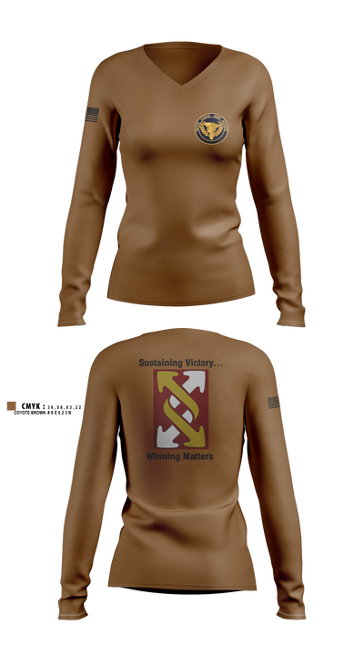 143rd ESC 13451514 Women's Long Sleeve V-neck Shirt - 4