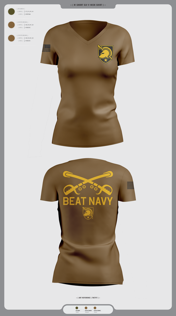 Womens Short Sleeve Vneck Shirt, HORNET BATTALION, Army, Teamtime, Team time, sublimation, custom sports apparel, team uniforms, spirit wear, spiritwear, sports uniforms, custom shirts, team store, custom team store, fundraiser sports, apparel fundraiser