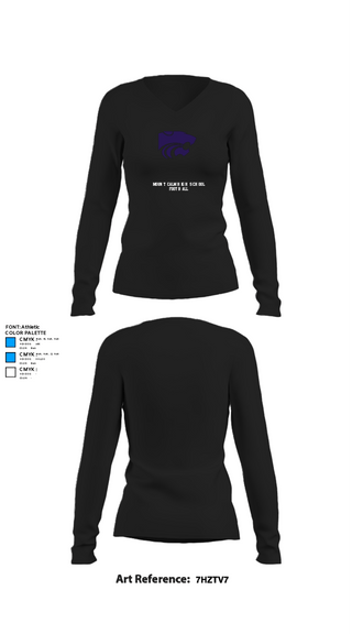Womens Long Sleeve Vneck Shirt, Mount Calm High School Football, Football, Teamtime, Team time, sublimation, custom sports apparel, team uniforms, spirit wear, spiritwear, sports uniforms, custom shirts, team store, custom team store, fundraiser sports, apparel fundraiser