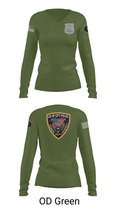 Co-op City Police Department 96634913 Women's Long Sleeve V-neck Shirt - 54