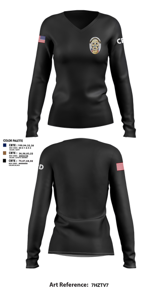 Womens Long Sleeve Vneck Shirt, Carrollton Police Department, Police, Teamtime, Team time, sublimation, custom sports apparel, team uniforms, spirit wear, spiritwear, sports uniforms, custom shirts, team store, custom team store, fundraiser sports, apparel fundraiser