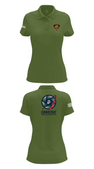 Womens Short Sleeve Performance Polo, 12th MLR COMMSTRAT, Marines, Teamtime, Team time, sublimation, custom sports apparel, team uniforms, spirit wear, spiritwear, sports uniforms, custom shirts, team store, custom team store, fundraiser sports, apparel fundraiser