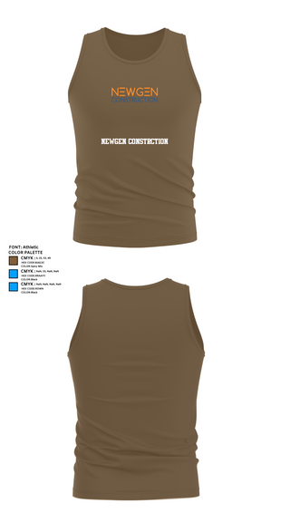 Tank Top, Newgen Constrction, , Teamtime, Team time, sublimation, custom sports apparel, team uniforms, spirit wear, spiritwear, sports uniforms, custom shirts, team store, custom team store, fundraiser sports, apparel fundraiser