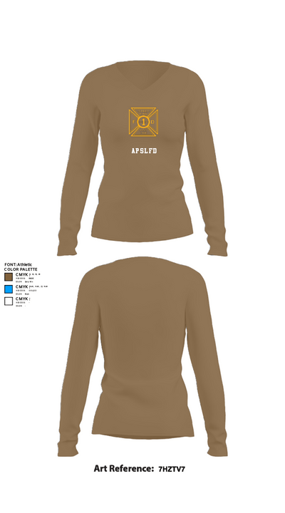 APSLFD 19423185 Women's Long Sleeve V-neck Shirt - 2