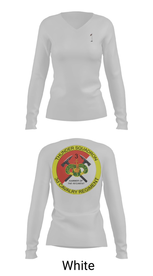 Women's Long Sleeve Vneck Shirt, 3rd Cavalry Regiment, Army, Teamtime, Team time, sublimation, custom sports apparel, team uniforms, spirit wear, spiritwear, sports uniforms, custom shirts, team store, custom team store, fundraiser sports, apparel fundraiser