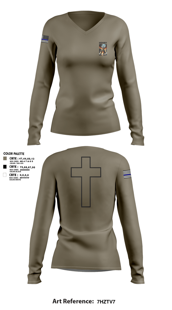Womens Long Sleeve Vneck Shirt, Henry, Police, Teamtime, Team time, sublimation, custom sports apparel, team uniforms, spirit wear, spiritwear, sports uniforms, custom shirts, team store, custom team store, fundraiser sports, apparel fundraiser