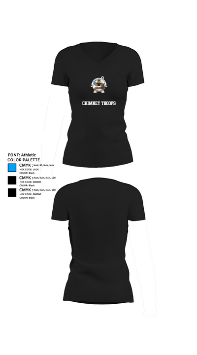 Chimney troops 46116890 Women's Short Sleeve V-neck Shirt - 37