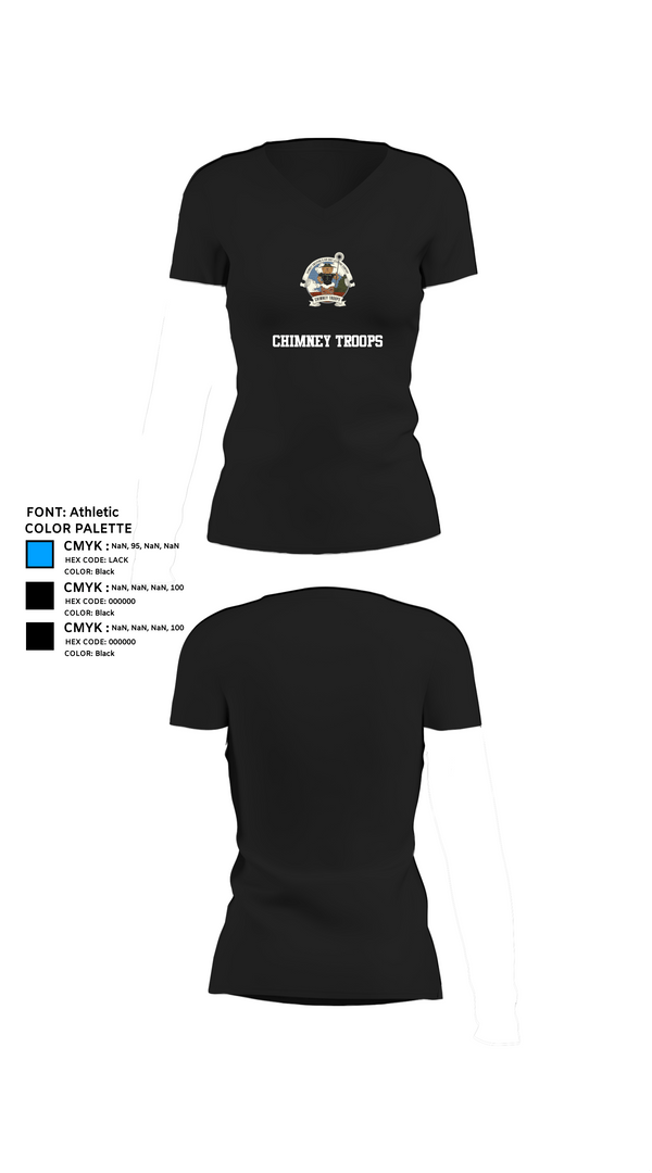 Womens Short Sleeve Vneck Shirt, Chimney troops, , Teamtime, Team time, sublimation, custom sports apparel, team uniforms, spirit wear, spiritwear, sports uniforms, custom shirts, team store, custom team store, fundraiser sports, apparel fundraiser