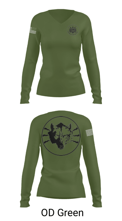 Wolves, Bravo, 305th MI 94376835 Women's Long Sleeve V-neck Shirt - 32