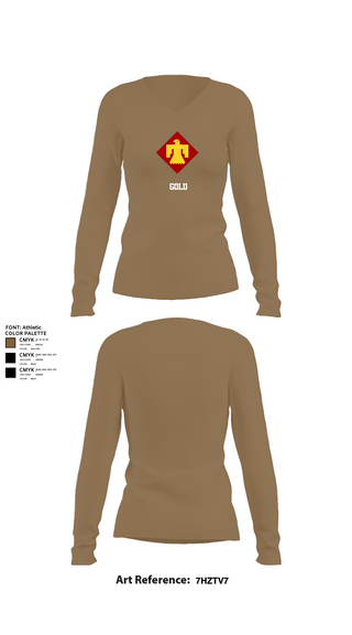 Womens Long Sleeve Vneck Shirt, GOLD, , Teamtime, Team time, sublimation, custom sports apparel, team uniforms, spirit wear, spiritwear, sports uniforms, custom shirts, team store, custom team store, fundraiser sports, apparel fundraiser