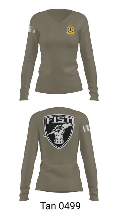 1-200 Infantry 56519387 Women's Long Sleeve V-neck Shirt - 73