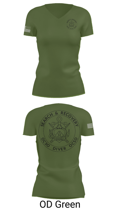 Underwater Search & Recovery Team 25630858 Women's Short Sleeve V-neck Shirt - 46