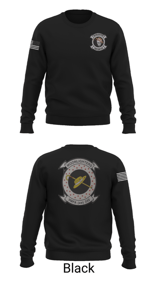 Crew Neck Sweatshirt, VMFA-332 The Moonlighters, Marines, Teamtime, Team time, sublimation, custom sports apparel, team uniforms, spirit wear, spiritwear, sports uniforms, custom shirts, team store, custom team store, fundraiser sports, apparel fundraiser
