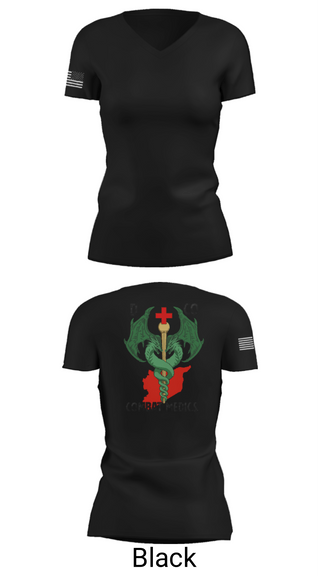 Womens Short Sleeve Vneck Shirt, D-co 1-114th, Army, Teamtime, Team time, sublimation, custom sports apparel, team uniforms, spirit wear, spiritwear, sports uniforms, custom shirts, team store, custom team store, fundraiser sports, apparel fundraiser
